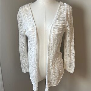 Arizona Jean Company White Open-Knit Cardigan